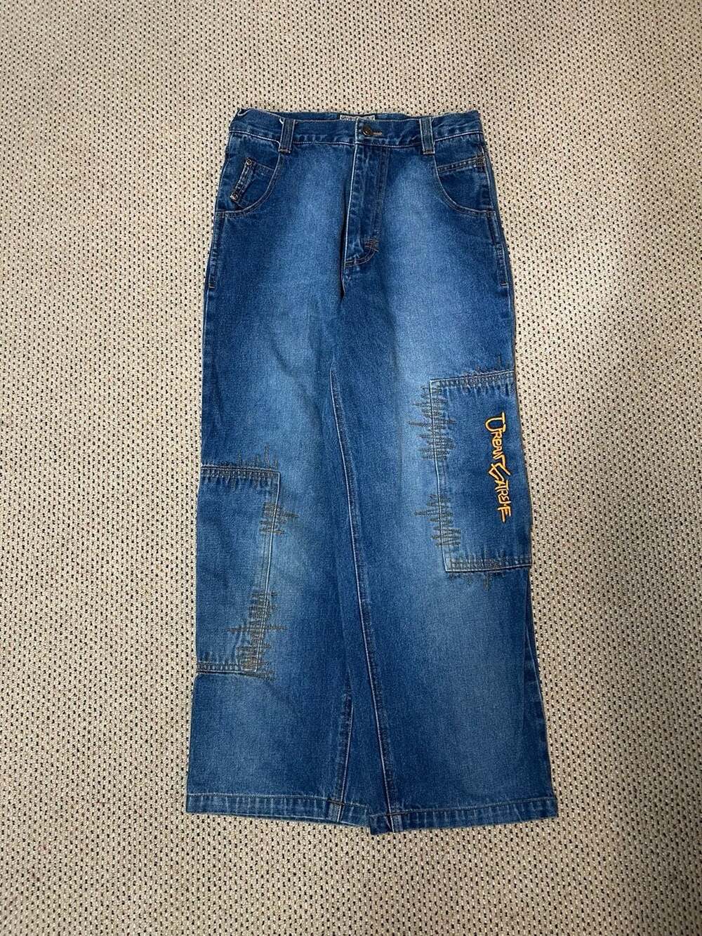 Vintage Urban Extreme Street Sports Baggy Y2K Wide Leg Denim Jeans